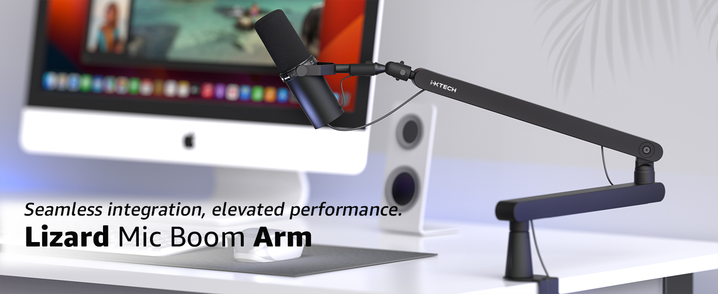 microphone arm mic stand cable management podcast equipment gaming accessories pc home office desk