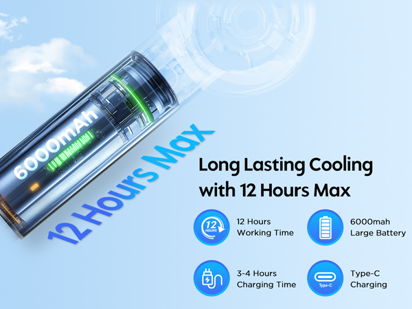 Long Lasting Cooling with 12 Hours Max