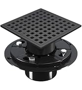 Shower Floor Drain, 4 Inch Square Shower Floor Drain Kit with ABS Flange for 2" or 3" Pipe, 304 S...