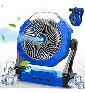 Ausic Portable Misting Fans for Outside, Outdoor Cooling Fan for Patios, 8 Inch Camping Battery O...
