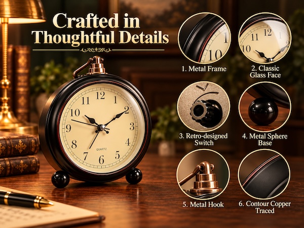 retro analog alarm clock