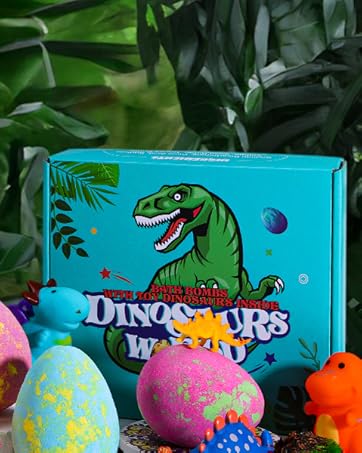 dinasaur bath bombs with toy