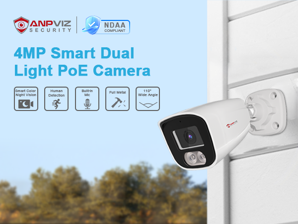 Anpviz 4MP Smart Dual Light PoE Camera