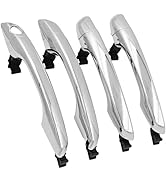 Chrome Exterior Door Handles, 4PCS Front Rear Left Driver Right Passenger Car Door Handle Compati...
