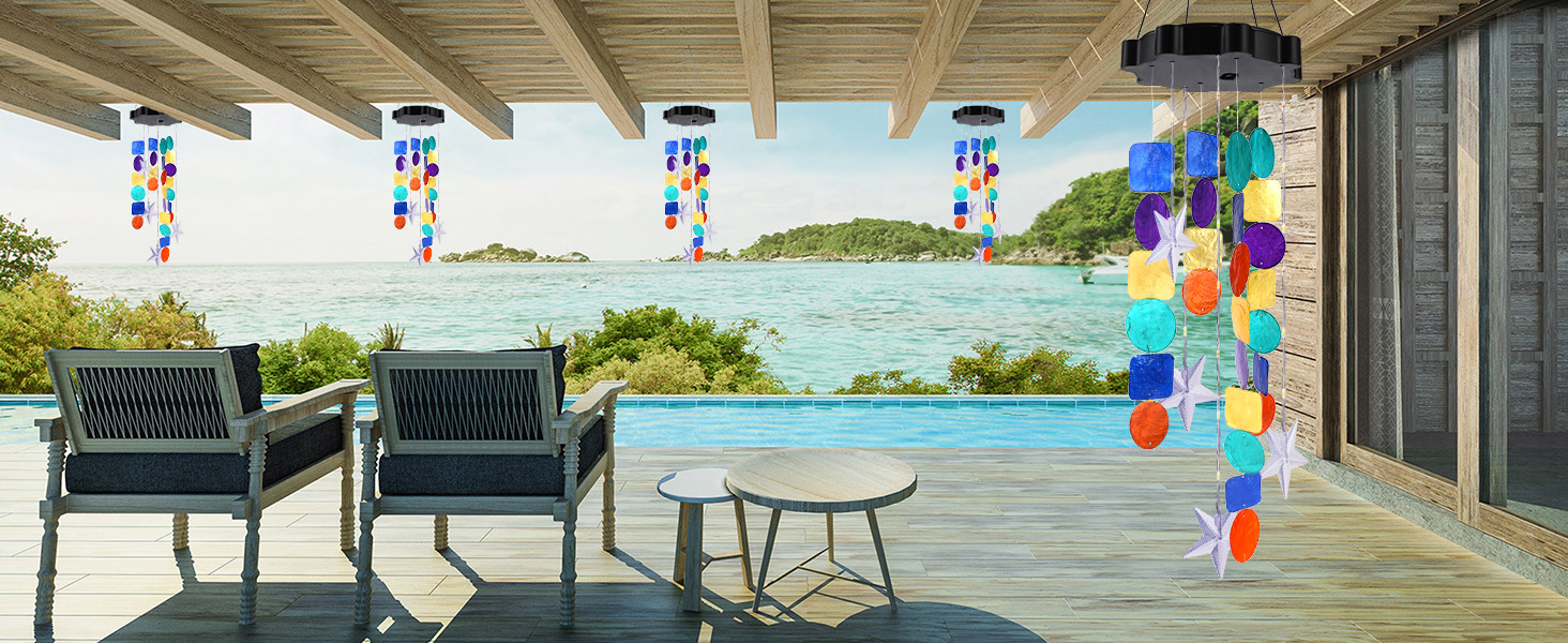 solar shell wind chimes