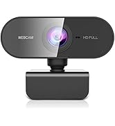 FWV Webcam with Microphone&amp;1080P HD Web Cam,Stand for PC/MAC/Laptop/Desktop, Wide Angle Web Camer...
