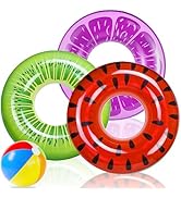FindUWill Pool Floats Set, Pool Swim Tubes Rings, Inflatable Pool Floaties Beach Swimming Toys wi...