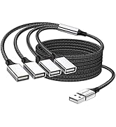 MOGOOD 6.6Ft USB Splitter Cable,USB to USB Cable Adapter,USB to 4 USB Adapter,Splitter 4 USB Cabl...