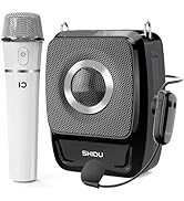 SHIDU Voice Amplifier with Wireless Microphone Handheld and Headset, Wireless Voice Amplifier for...