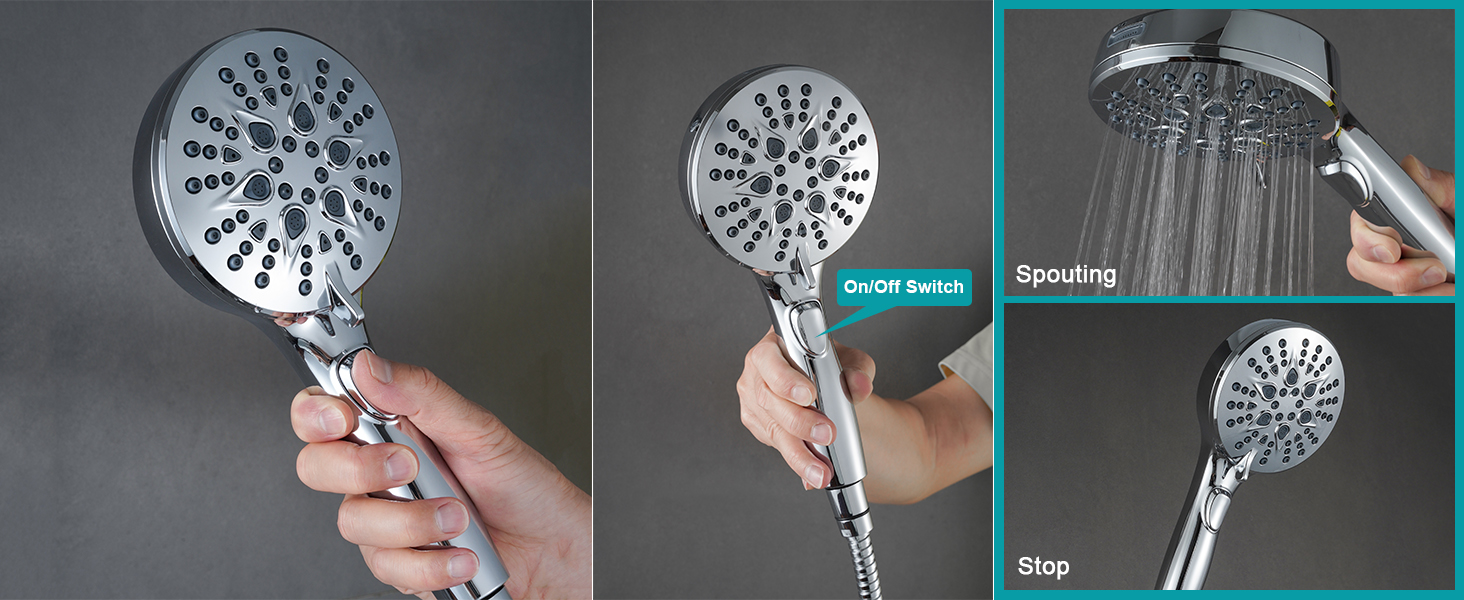 Handheld Shower Head with on off Switch