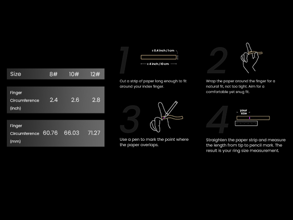 Helio Ring - Measure finger size by paper