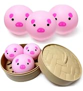 Squishy Stress Balls for Kids (3 Pack) Mini Pig Dumpling Squishy Stress Ball Fidget Toys, Party F...