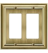 BESTTEN Double Decorator Metal Wall Plates, 2-Gang Decorative Electrical Outlet Covers for GFCI, ...