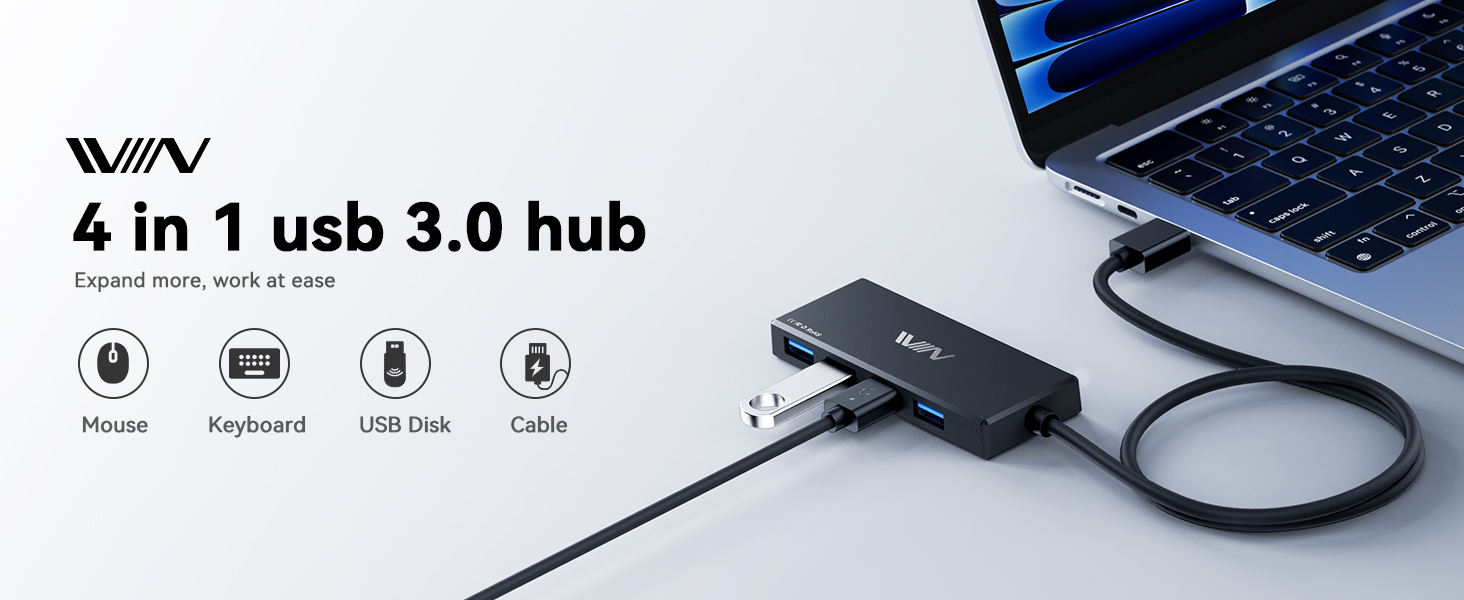 IVIIN 4-Port USB 3.0 Hub