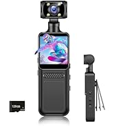 Fenpos 128G 4K Body Clip Camera with Audio and Video Recording FHD Mini Handheld Body Worn Cam Po...