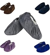 LAKE OF FIRE 5-Pair Reusable Shoe Covers, Non-Slip, Washable, and Thickened Boot Covers for Floor...