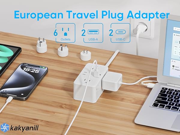 European travel power strip