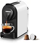 CHULUX Mini Espresso Machine for Nespresso Pod, 20 Bar Single Serve Coffee Maker, 1400W, White