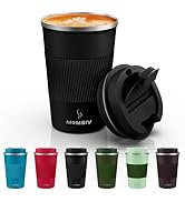 MOMSIV 12oz Travel Mug, Insulated Coffee Cup with Leakproof Lid, Vacuum Stainless Steel Double Wa...