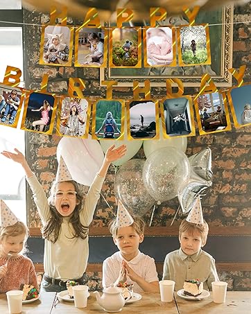 Nonwoven birthday photo banners for women