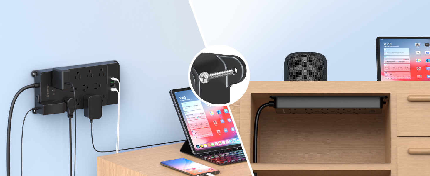 wall mountable power strip