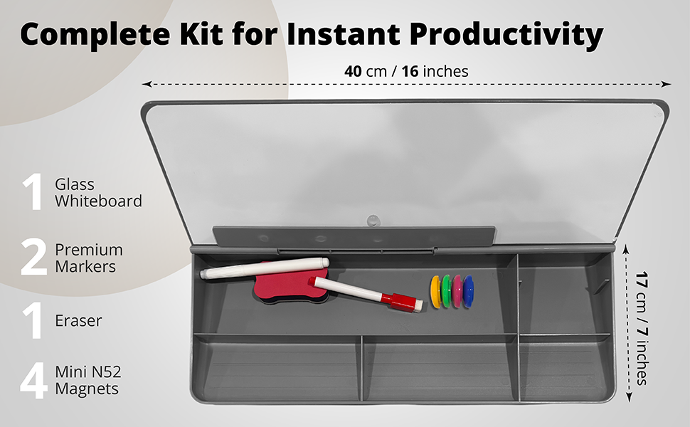 Storonium Complete Kit for Desktop Glass Whiteboard