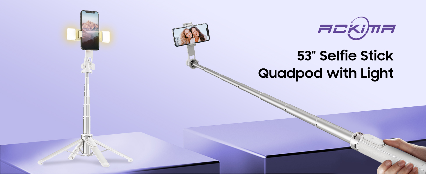 Selfie Stick Tripod with Light