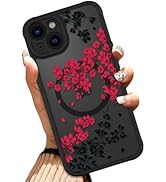 OOK Case for iPhone 15 Plus 6.7 Inch (Compatible with MagSafe) Floral Flowers Design Translucent ...