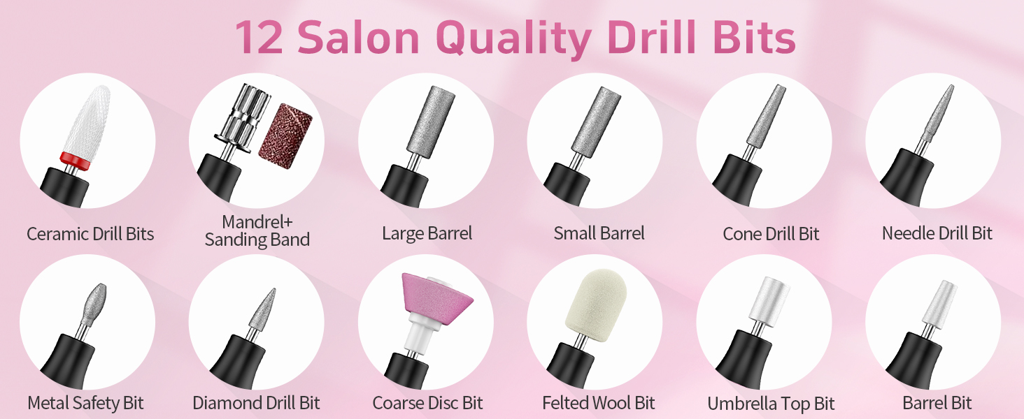 electric nail drill bits electric nail file kit UV nail lamp light nail tools for nail art kit