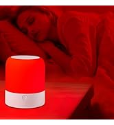 Finezeal 670nm Red Light Night Light Lamp for Sleep - Zero Blue Light, 4 Color Modes Rechargeable...