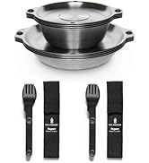 FULL WiNDSOR - MAGWARE - Magnetic Bowls and Plates (8PCS) &amp; Magnetic Camping Cutlery Set (6PCS), ...