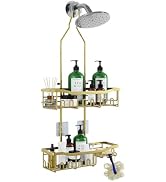 Joqixon Shower Caddy, Extended Length Shower Organizer with Hooks, Rustproof Shampoo Soap Holder,...