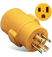 MECMO NEMA L14-30P to 6-50R Generator to Welder Adapter Plug, 30 Amp to 50 Amp Twist Locking Gene...