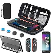 Carrying Case for Nintendo Switch 2 Storage Bag,9-in-1 Accessories Bundle with Protective Case, J...