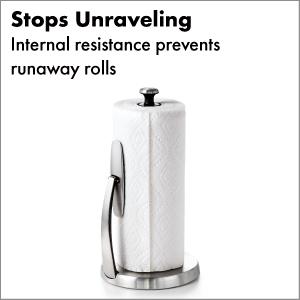 OXO Good Grips SimplyTear Standing Paper Towel Holder, Brushed Stainless Steel