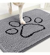 Smiry Dog Door Mat for Muddy Paws, Absorbent Dirt Trapper Non-Slip Washable Mat, Quick Dry Chenil...