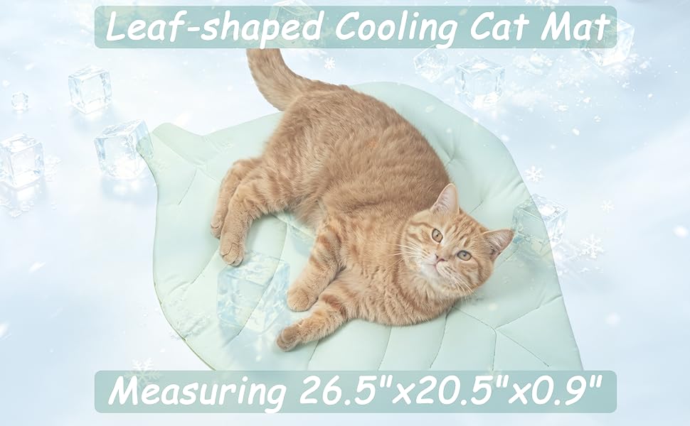 Nimorio Cat Cooling Mat Cat Leaf Bed Mat Comfortable Soft Fabric Breathable Cozy for All Seasons
