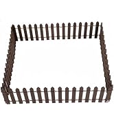 1Pc 35 Inches Brown Mini Fairy Garden Fence, Micro Landscape Miniature Ornaments for Dollhouse, C...