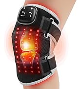 AFFLAT Red Light Therapy and Vibration Massage Knee Brace for Pain Relief, 660nm &amp; 850nm Near Inf...