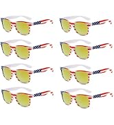 NLEYANB 8-Pack American Flag Sunglasses, UV400 Patriotic Unisex for 4th of July Party Favors Bulk...