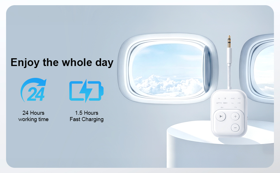 2026 Pro Bluetooth 6.0 Transmitter Receiver for Airplane
