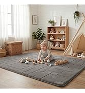 PaPaMat Baby Play Mat for Floor, 1.3" Thick 59x79 Plush Soft Foam Mats for Toddler Kids Crawling,...