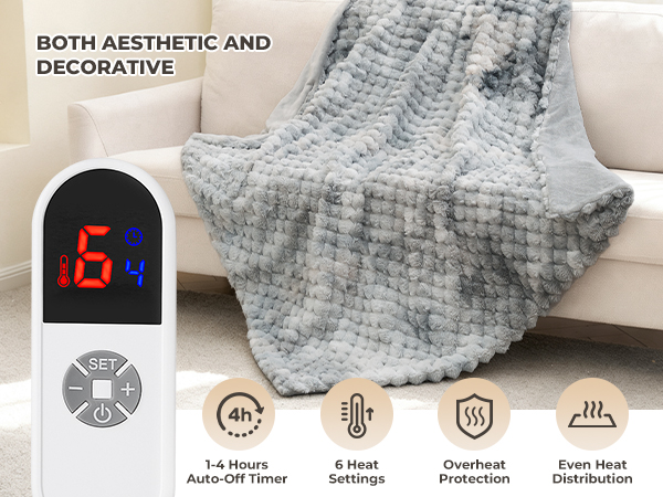Heated Throw Blanket 50&amp;#34;x60&amp;#34;