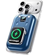 Magnetic Portable Charger 10000mAh,22.5W USB C Fast Charging Wireless Power Bank with Built-in Ca...