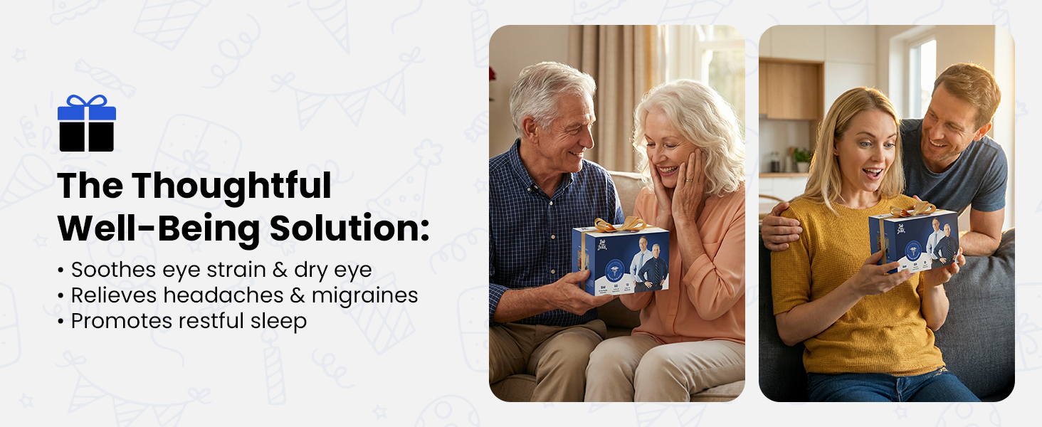eye massager with heat and cooling fsa/hsa eligible eye mask massager migraine relief