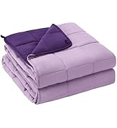 yescool Weighted Blanket for Adults (25 lbs, 88” x 104”, Purple) Cooling Heavy Blanket for Sleepi...