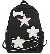 MININAI Preppy Backpack Cute Stars Pattern Korean Style Backpack Aesthetic College Book Bag for W...