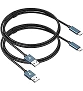 UV-CABLE USB C Charging Cable, 2-Pack, 6.6 FT USB Type C Charger Premium Cotton Braided, USB A to...