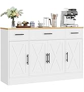 Shintenchi Buffet Cabinet with Storage,53.4" Large Kitchen Storage Cabinet with 3 Drawers and 4 D...