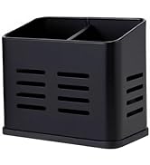EdgeVue Kitchen Utensil Holder for countertop, 2 Compartment Caddy &amp; Organizer for Drying Cooking...